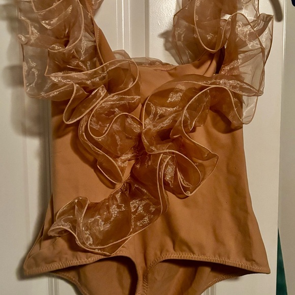 Intimately by free people taupe body suit thong frilly A00304 - Picture 4 of 6